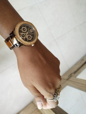  Shop Authentic Fossil Stella Multifunction Brown Dial Two Tone Steel Strap Watch for Women - ES4079 - Luxxuri