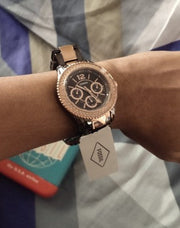  Shop Authentic Fossil Stella Multifunction Brown Dial Two Tone Steel Strap Watch for Women - ES4079 - Luxxuri