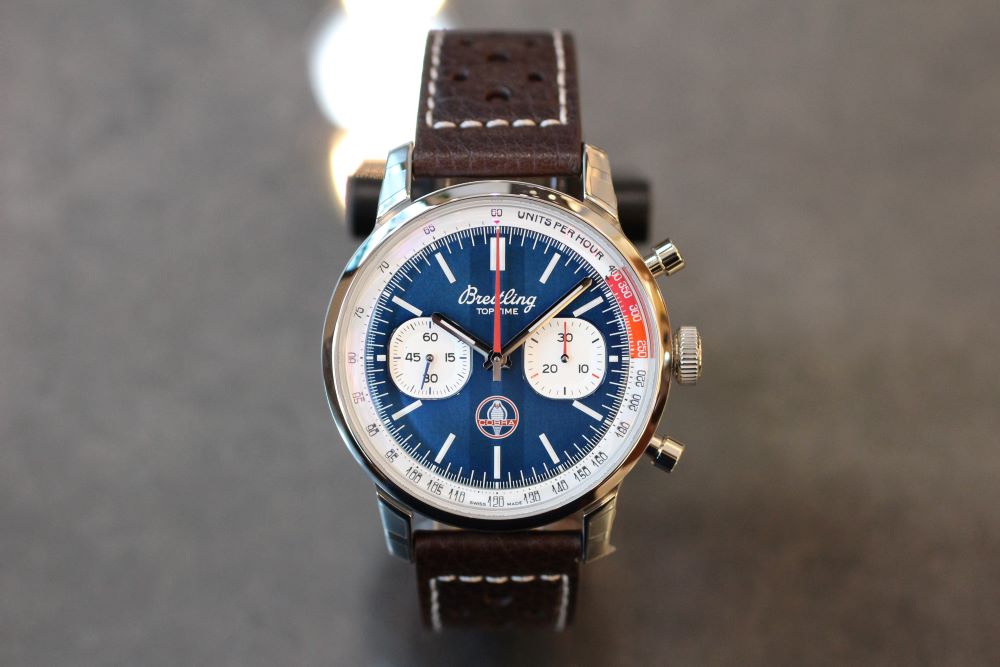  Shop Authentic Breitling Top Time B01 Shelby Cobra Blue Dial Brown Leather Strap Watch for Men - AB01763A1C1X1 - Luxxuri