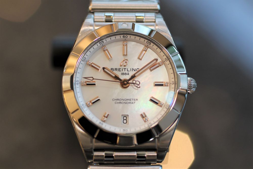 Shop Authentic Breitling Chronomat 32 Mother of Pearl Dial Silver Steel Strap Watch for Women - A77310101A4A1 - Luxxuri