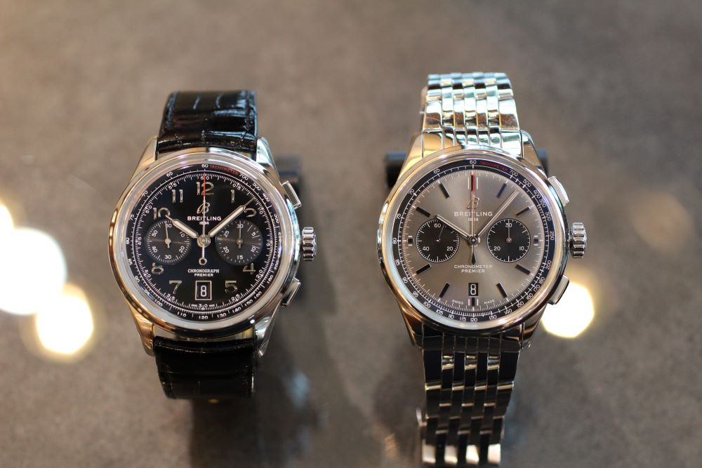  Shop Authentic Breitling Premier B01 Chronograph 42 Black Dial Black Leather Strap Watch for Men - AB0145221B1P1 - Luxxuri
