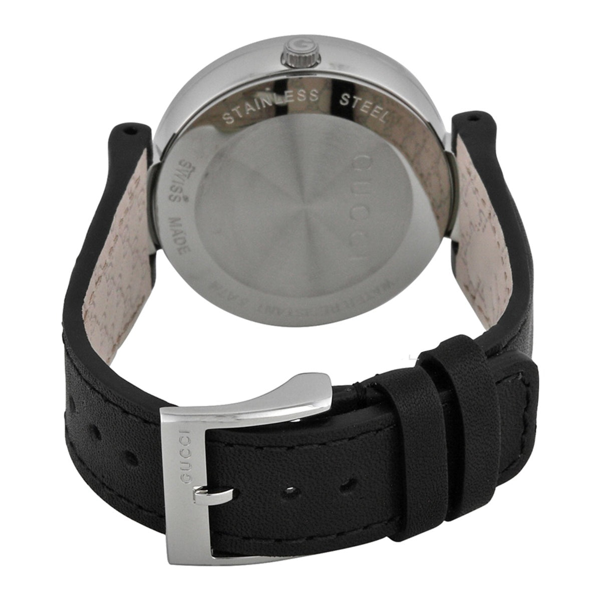 Shop Authentic Gucci G Interlocking Black Dial Black Leather Strap Watch For Women - YA133301 - Luxxuri