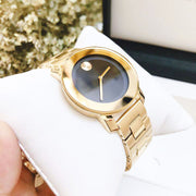  Shop Authentic Movado Bold Black Dial Gold Steel Strap Unisex Watch - 3600397 - Luxxuri
