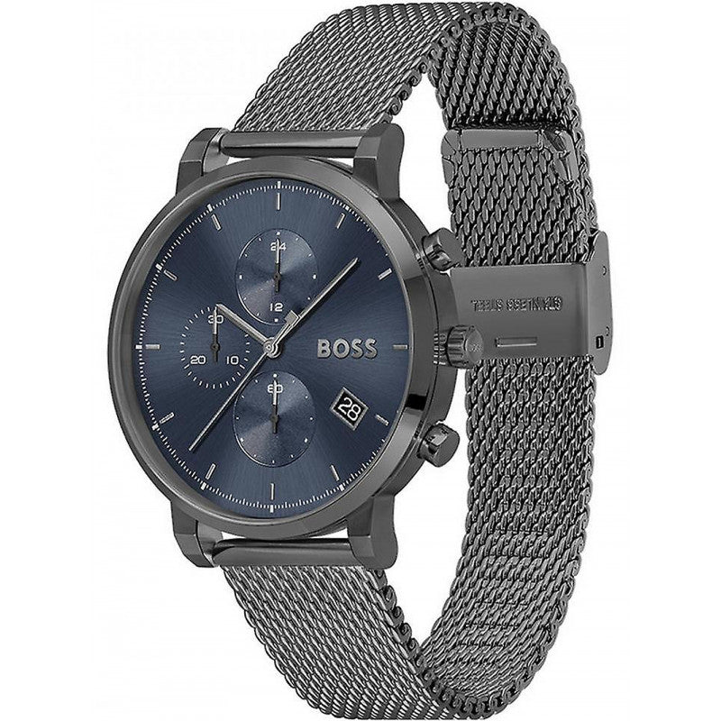  Shop Authentic Hugo Boss Skymaster Chronograph Grey Dial Grey Mesh Bracelet Watch for Men  - 1513934 - Luxxuri