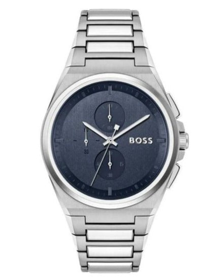  Shop Authentic Hugo Boss Steer Chronograph Blue Dial Silver Steel Strap Watch For Men - 1514048 - Luxxuri