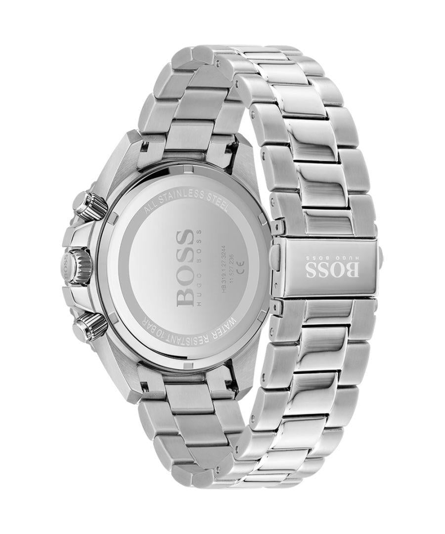  Shop Authentic Hugo Boss View Chronograph Black Dial Silver Steel Strap Watch For Men - 1514008 - Luxxuri