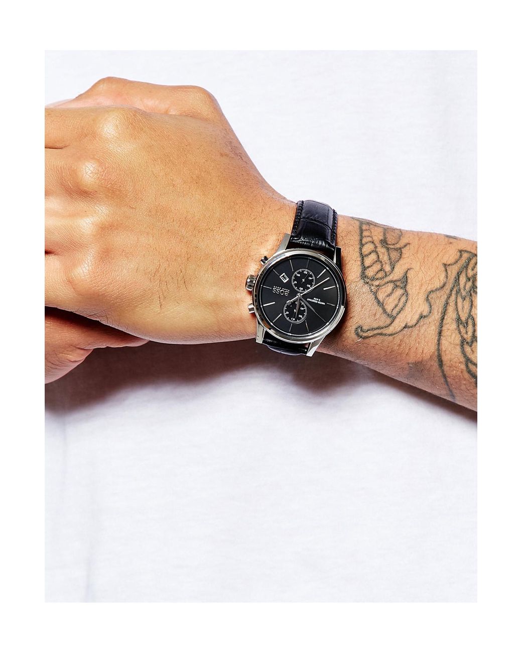  Shop Authentic Hugo Boss Jet Black Dial Black Leather Strap Watch for Men - 1513279 - Luxxuri