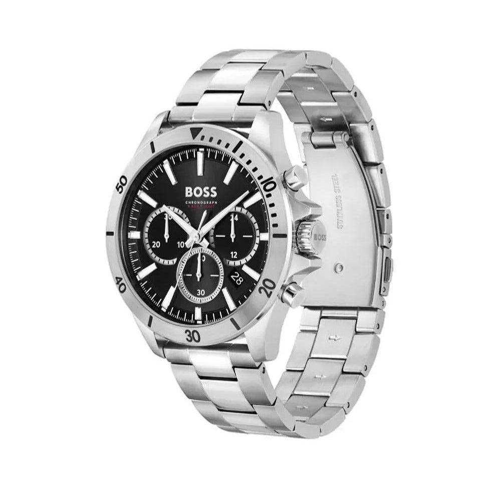  Shop Authentic Hugo Boss Troper Chronograph Blue Dial Silver Steel Strap Watch For Men - 1514057 - Luxxuri
