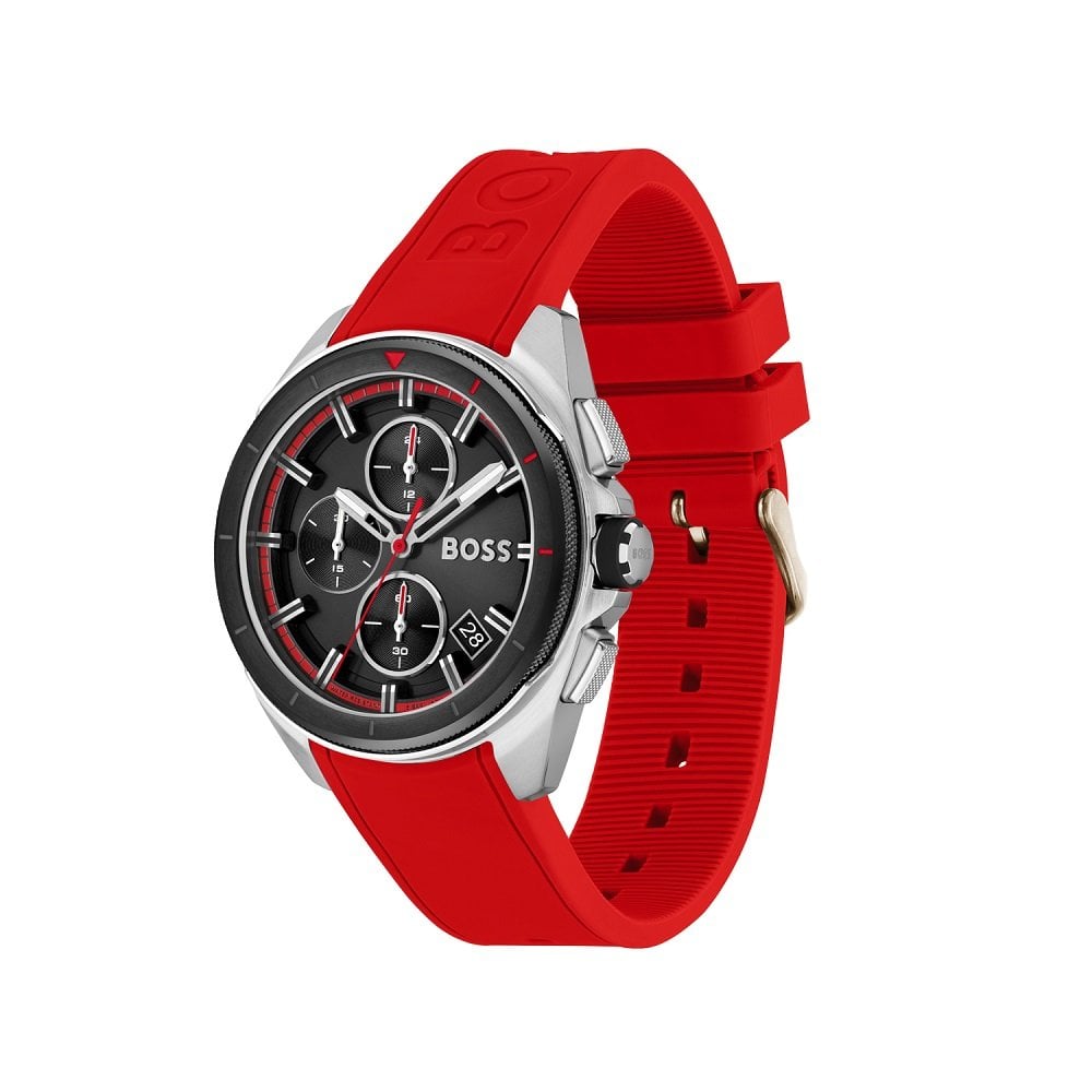  Shop Authentic Hugo Boss Volane Black Dial Red Rubber Strap Watch for Men - 1513959 - Luxxuri