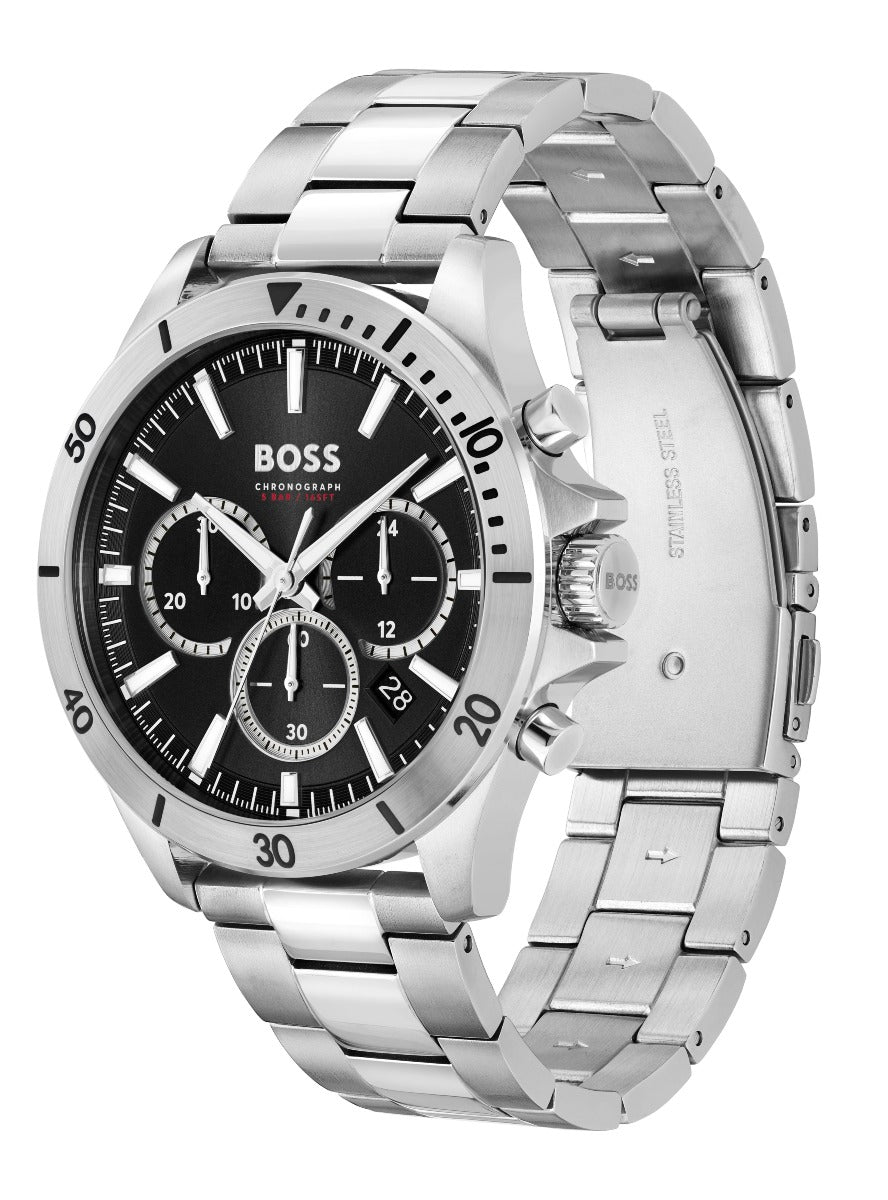  Shop Authentic Hugo Boss Troper Chronograph Blue Dial Silver Steel Strap Watch For Men - 1514057 - Luxxuri