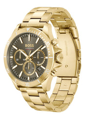  Shop Authentic Hugo Boss Troper Chronograph Green Dial Gold Steel Strap Watch For Men - 1514059 - Luxxuri
