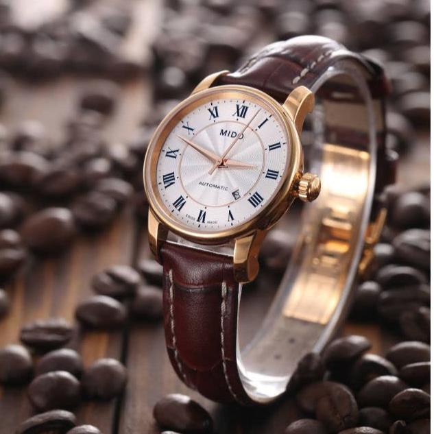  Shop Authentic Mido Baroncelli III Automatic Silver Dial Brown Leather Strap Watch For Women - M7600.2.21.8 - Luxxuri