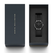  Shop Authentic Daniel Wellington Petite Ashfield Black Dial Black Mesh Strap Watch For Women - DW00100202 - Luxxuri