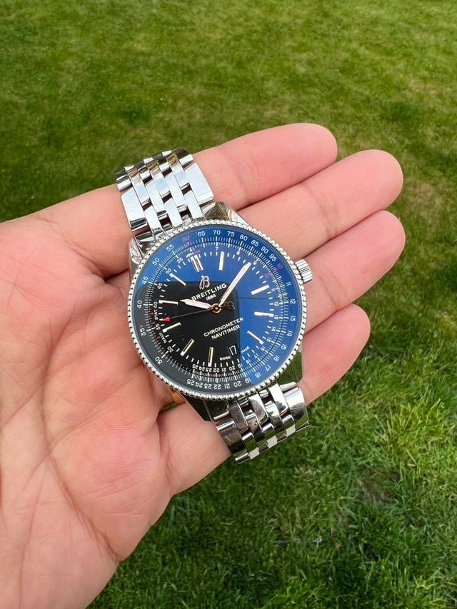  Shop Authentic Breitling Navitimer Automatic 41mm Black Dial Silver Steel Strap Watch for Men - A17326241B1A1 - Luxxuri
