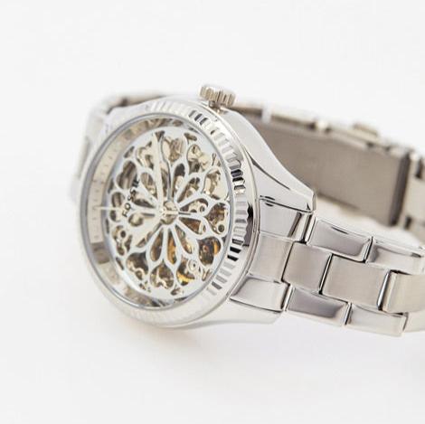  Shop Authentic Fossil Rye Automatic Skeleton Silver Dial Silver Steel Strap Watch for Women - BQ3753 - Luxxuri