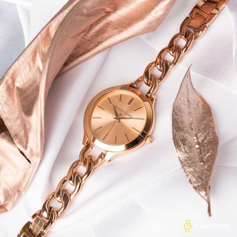  Shop Authentic Michael Kors Slim Runway Rose Gold Dial Rose Gold Steel Strap Watch for Women - MK3223 - Luxxuri