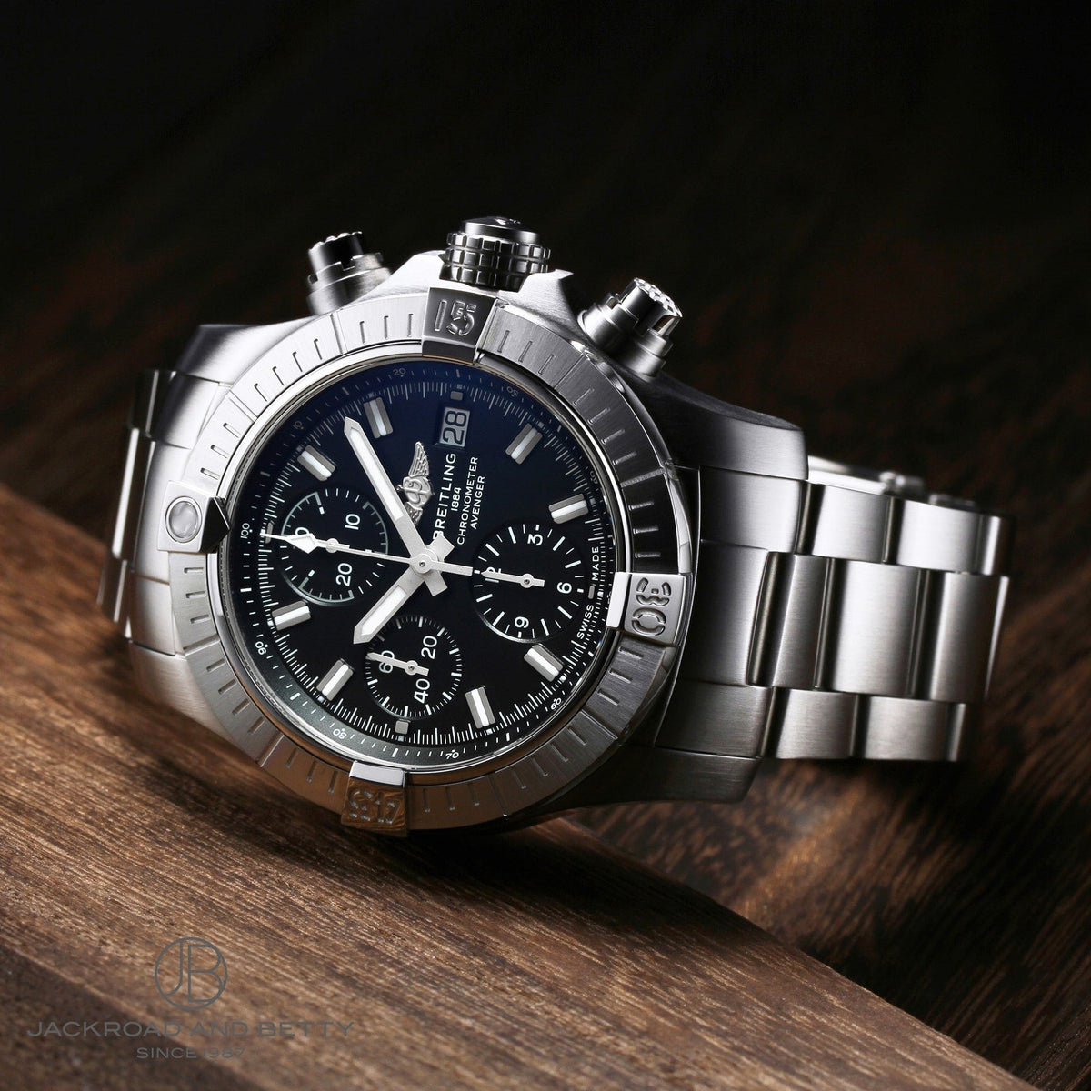  Shop Authentic Breitling Avenger Chronograph 43 Black Dial Silver Steel Strap Watch for Men - A13385101B1A1 - Luxxuri