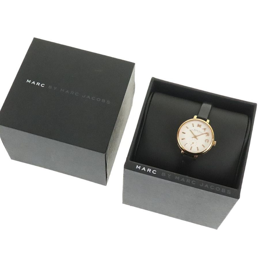  Shop Authentic Marc Jacobs Sally White Dial Black Leather Strap Watch for Women - MBM1352 - Luxxuri