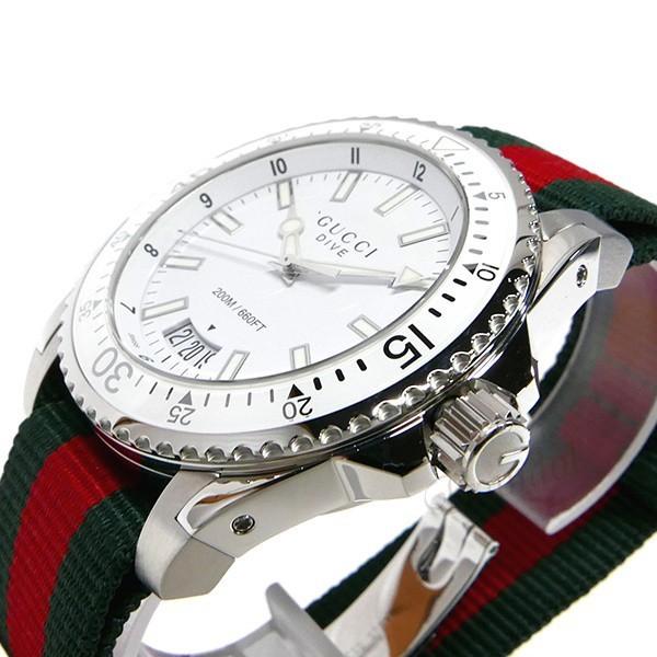  Shop Authentic Gucci Dive White Dial Red & Green Nylon Strap Watch For Men - YA136207 - Luxxuri