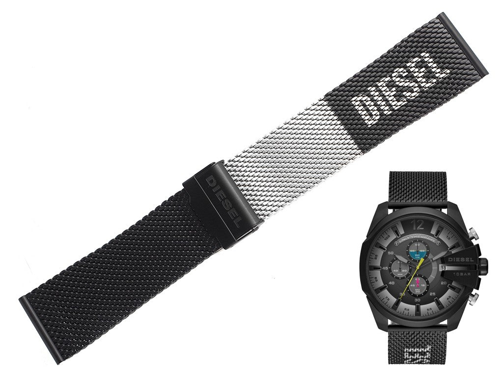  Shop Authentic Diesel Mega Chief Chronograph Black Dial Black Mesh Bracelet Watch For Men - DZ4514 - Luxxuri
