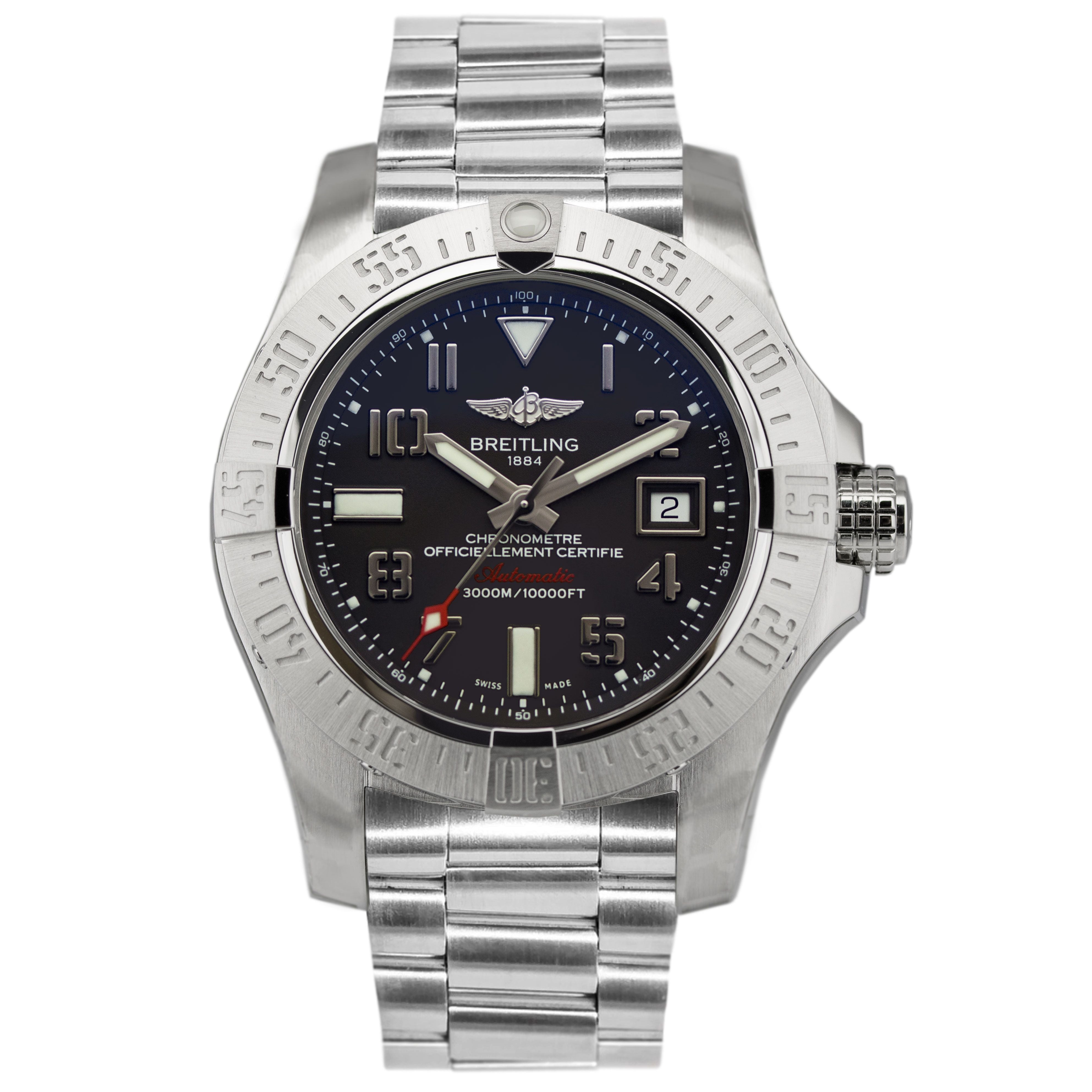  Shop Authentic Breitling Avenger II Seawolf 45mm Grey Dial Silver Steel Strap Mens Watch - A1733110/F563 - Luxxuri