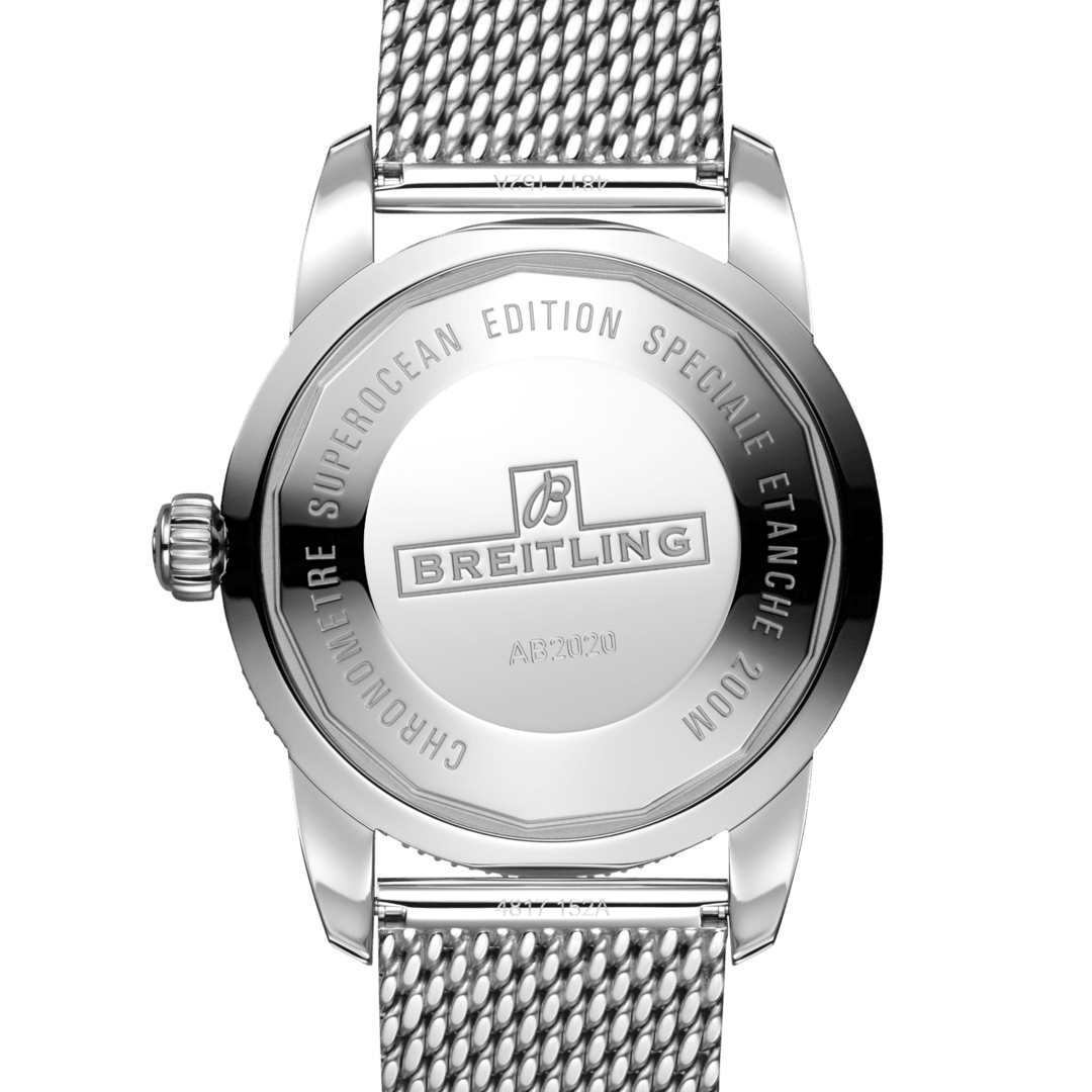  Shop Authentic Breitling Superocean Heritage B20 Automatic 46 Black Dial Silver Mesh Bracelet Watch for Men - AB2020121B1A1 - Luxxuri