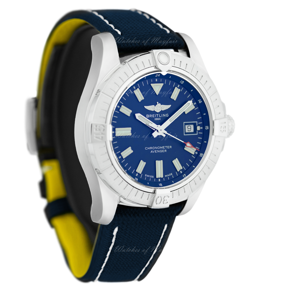  Shop Authentic Breitling Avenger Automatic 43 Blue Dial Blue Nylon Strap Watch for Men - A17318101C1X1 - Luxxuri