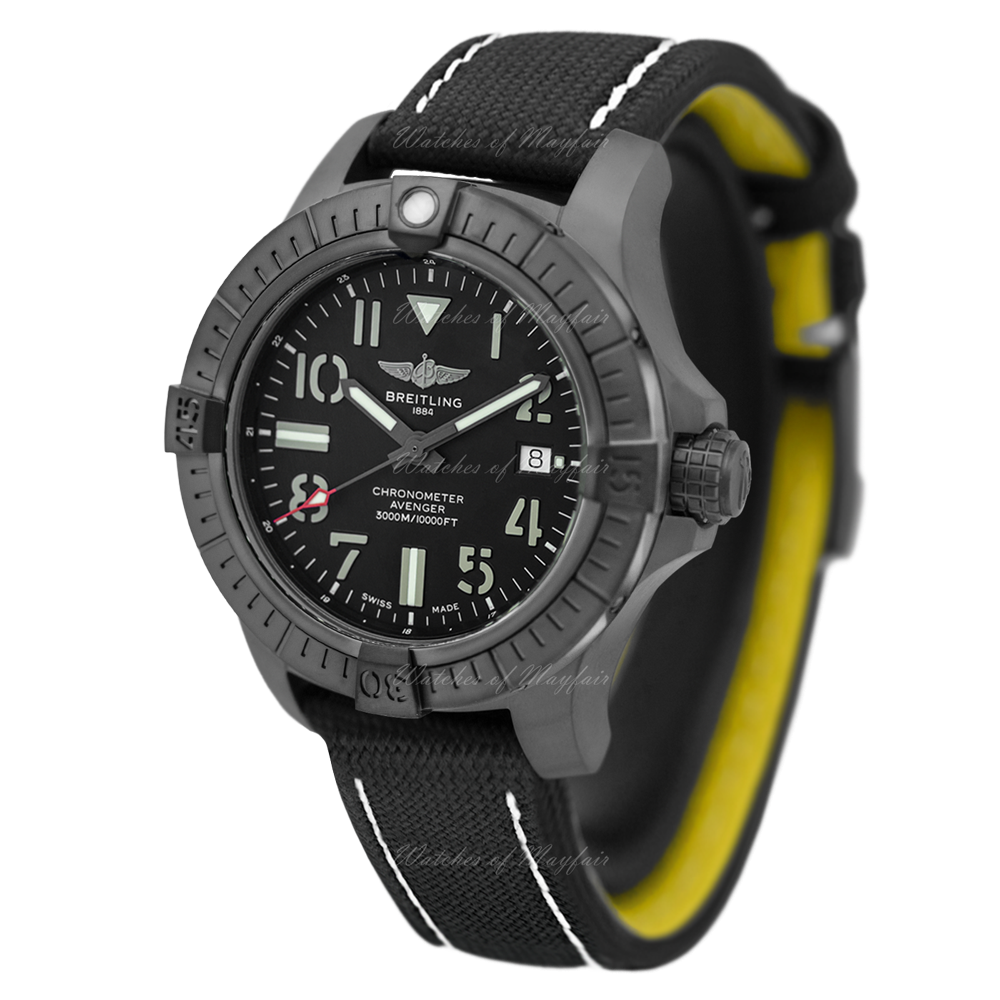  Shop Authentic Breitling Avenger Automatic 45 Seawolf Night Mission Black Dial Black Nylon Strap Watch for Men - V17319101B1X1 - Luxxuri