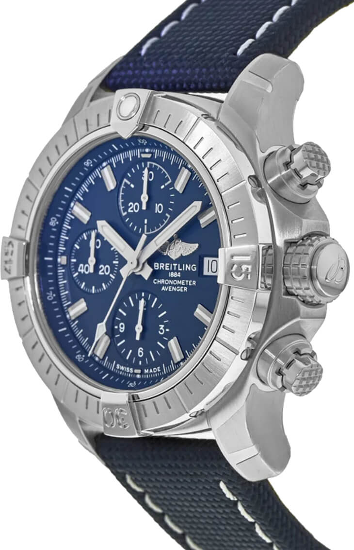  Shop Authentic Breitling Avenger Chronograph 43 Blue Dial Blue Nylon Strap Watch for Men - A13385101C1X1 - Luxxuri