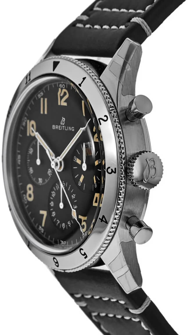  Shop Authentic Breitling Avi Ref. 765 1953 Re-Edition Black Dial Black Leather Strap Watch for Men - AB0920131B1X1 - Luxxuri