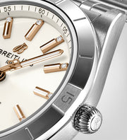  Shop Authentic Breitling Chronomat Automatic 36 White Dial Silver Steel Strap Watch for Women - A10380101A2A1 - Luxxuri