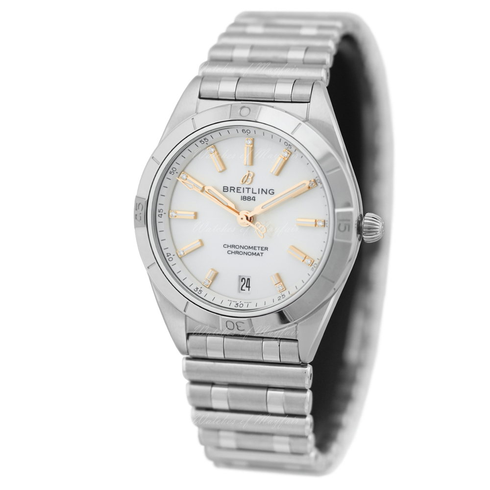  Shop Authentic Breitling Chronomat Automatic 36 White Dial Silver Steel Strap Watch for Women - A10380101A2A1 - Luxxuri