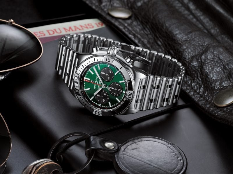  Shop Authentic Breitling Chronomat B01 42mm Green Dial Silver Steel Strap Watch for Men - AB01343A1L1A1 - Luxxuri