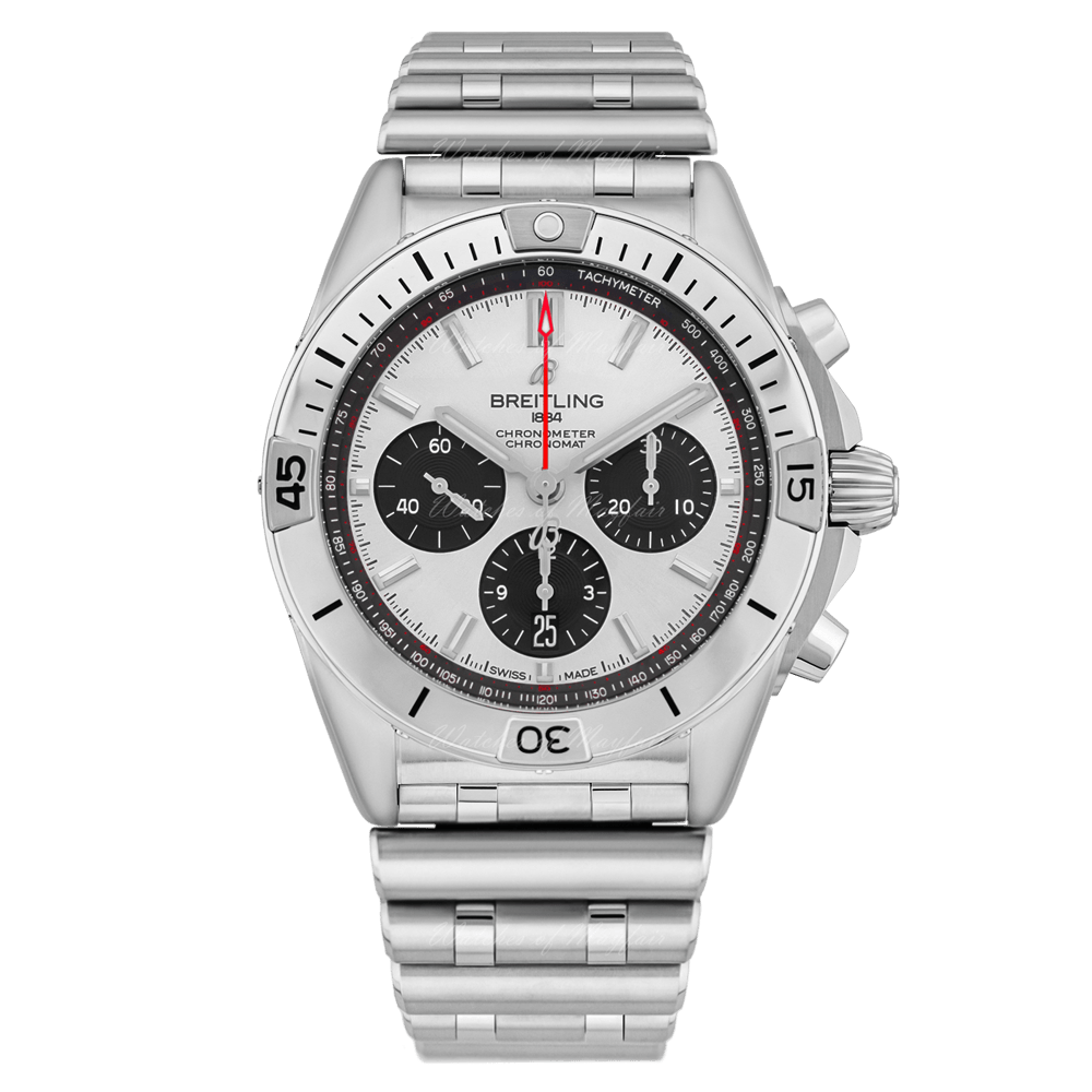  Shop Authentic Breitling Chronomat B01 42mm Silver Dial Silver Steel Strap Watch for Men - AB0134101G1A1 - Luxxuri