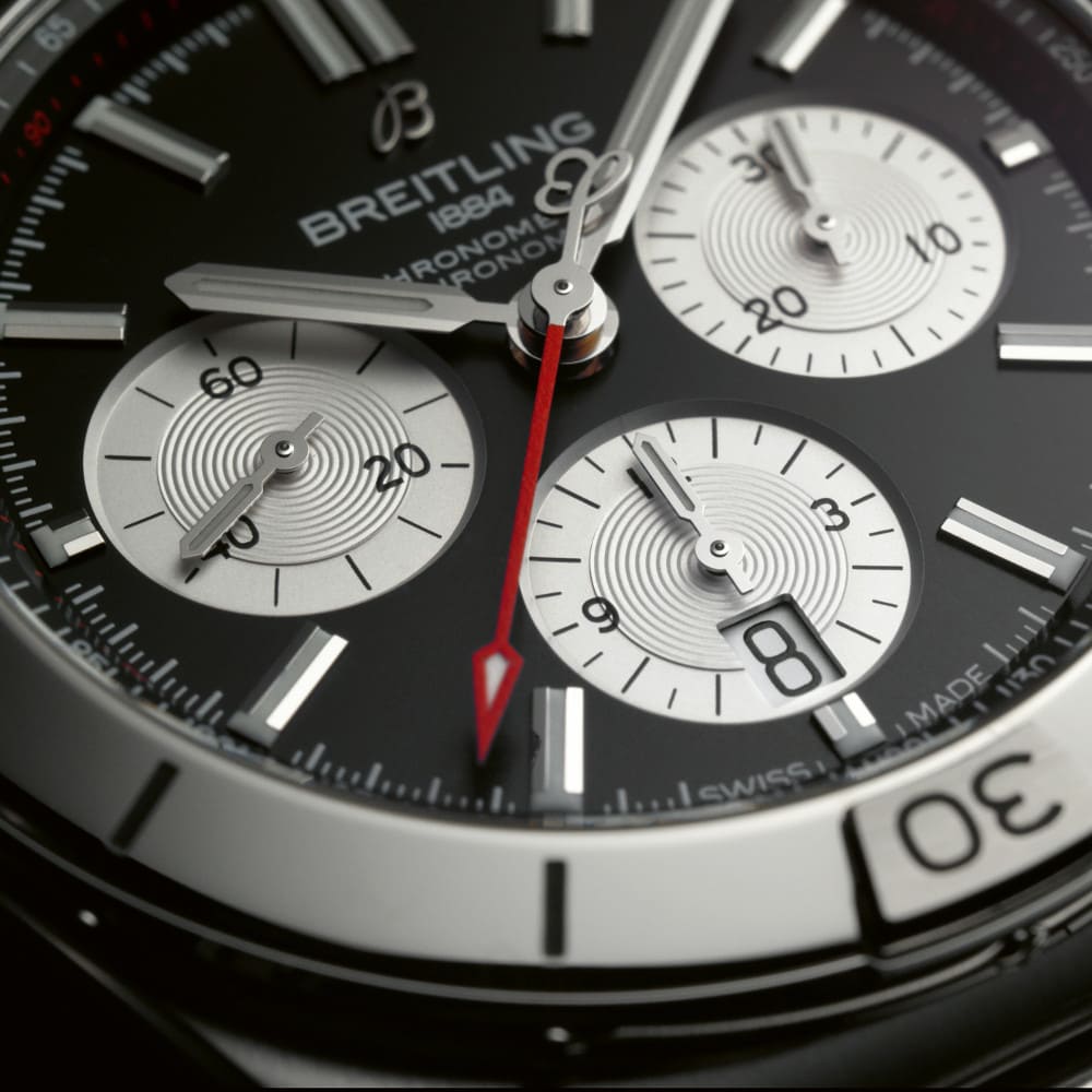 Shop Authentic Breitling Chronomat B01 42mm Black Dial Silver Steel Strap Watch for Men - AB0134101B1A1 - Luxxuri