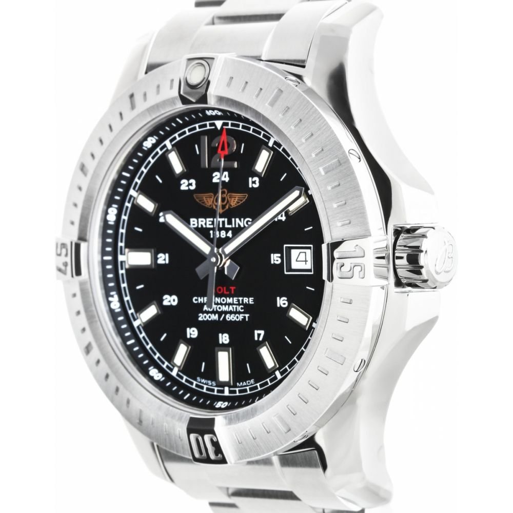  Shop Authentic Breitling Colt Automatic 44mm Black Dial Stainless Steel Mens Watch - A1738811/BD44/173A - Luxxuri