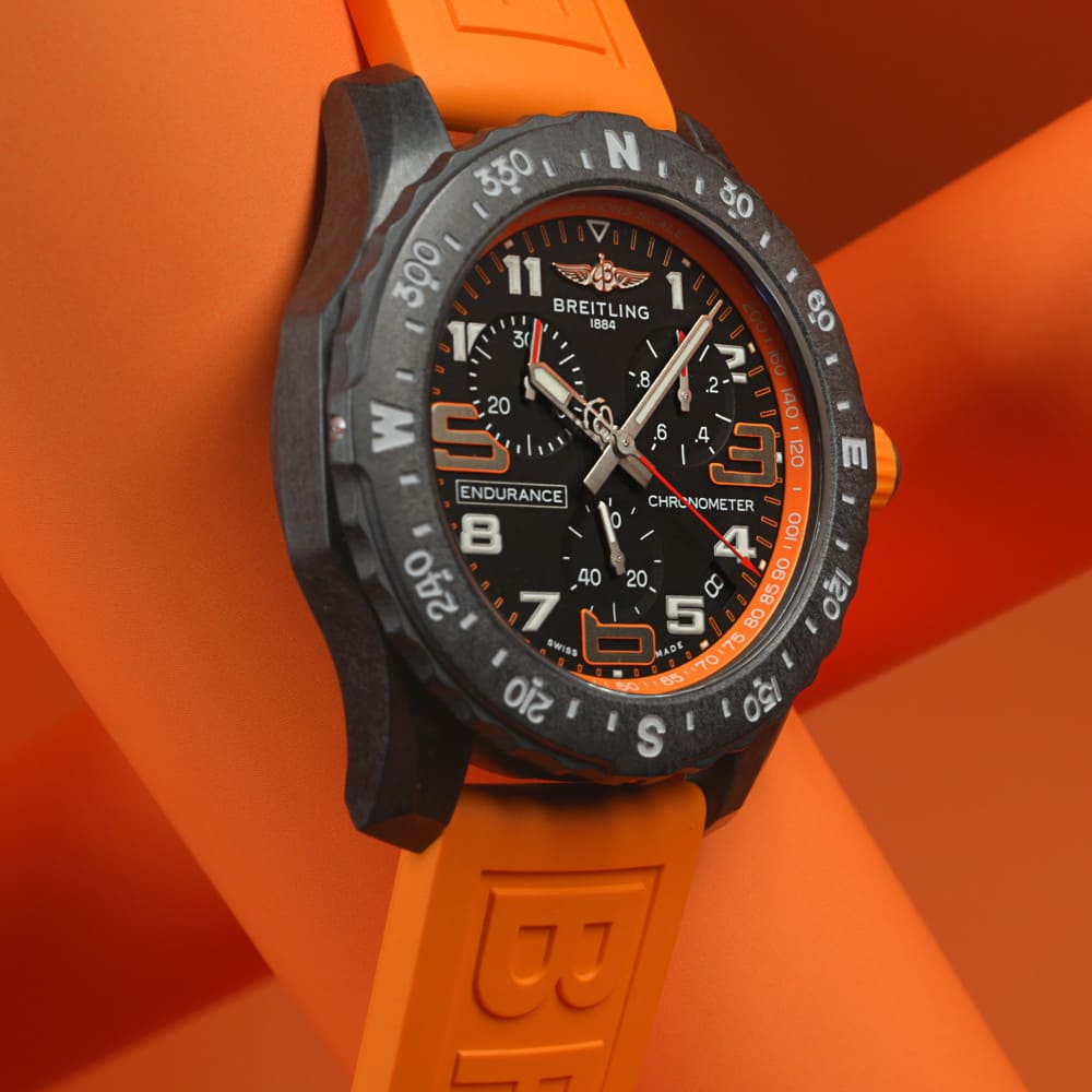  Shop Authentic Breitling Endurance Pro Black Dial Orange Rubber Strap Watch for Men - X82310A51B1S1 - Luxxuri