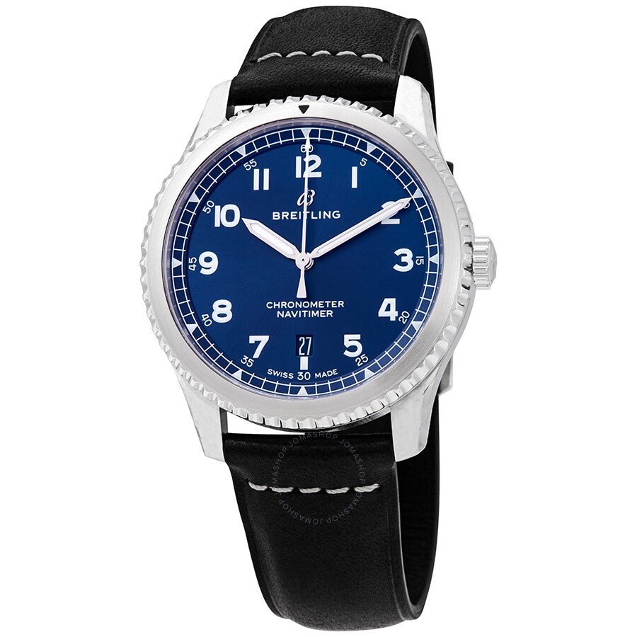  Shop Authentic Breitling Navitimer 8 Automatic 41mm Blue Dial Black Leather Strap Mens Watch - A1731410 - Luxxuri