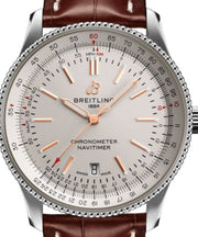  Shop Authentic Breitling Navitimer 1 Automatic 41mm White Dial Brown Leather Strap Mens Watch - A17326211G1P1 - Luxxuri