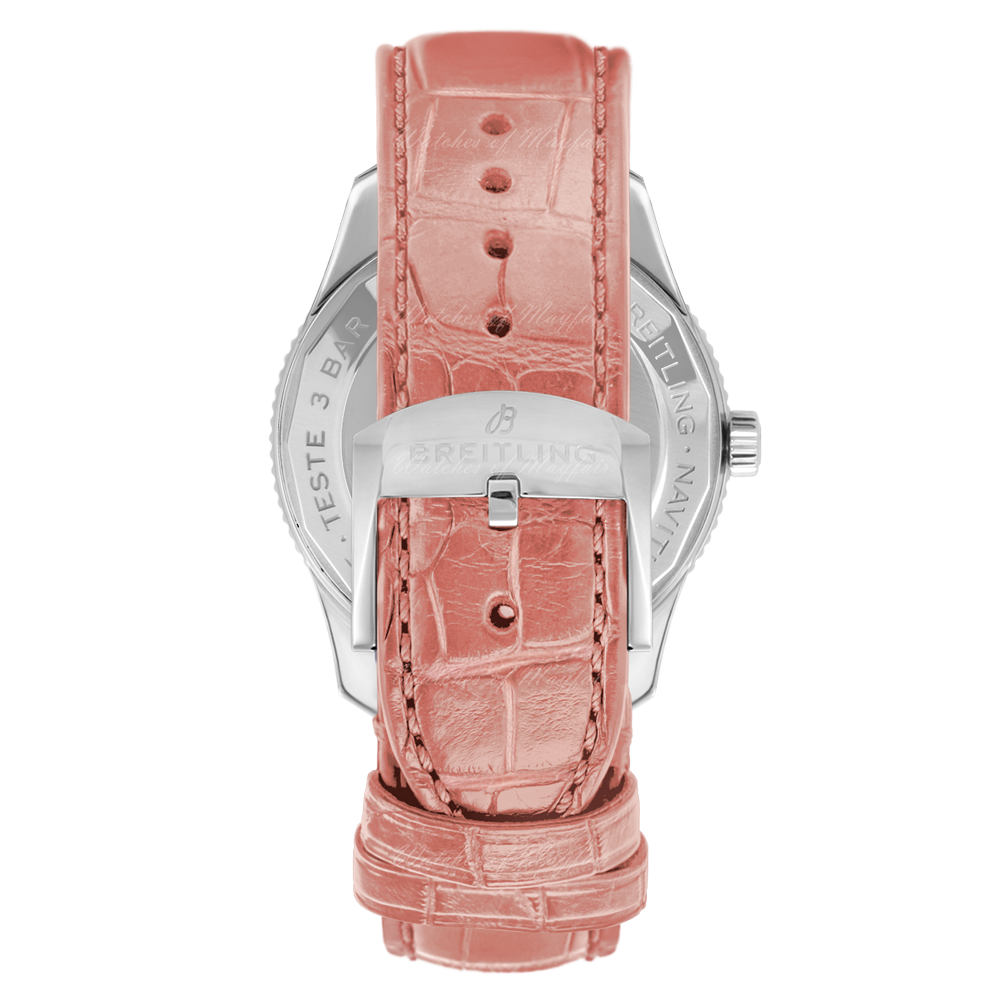 Shop Authentic Breitling Navitimer Automatic 35 Mother of Pearl Dial Pink Leather Strap Watch for Women - A17395211A1P3 - Luxxuri