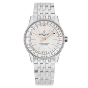  Shop Authentic Breitling Navitimer Automatic 35 White Dial Silver Steel Strap Watch for Men - A17395F41G1A1 - Luxxuri