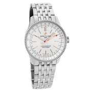 Shop Authentic Breitling Navitimer Automatic 35 White Dial Silver Steel Strap Watch for Men - A17395F41G1A1 - Luxxuri