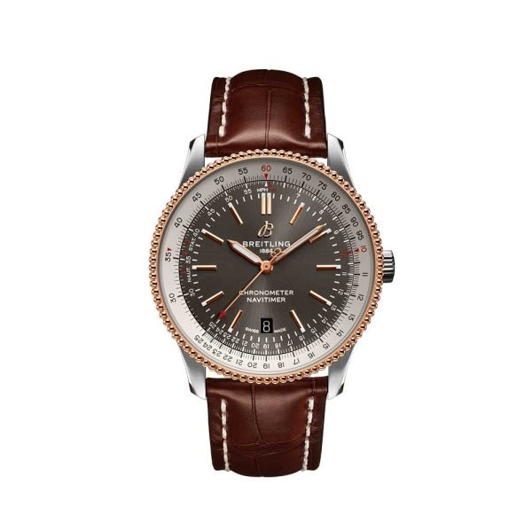  Shop Authentic Breitling Navitimer 1 Automatic 41mm Black Dial Brown Leather Strap Mens Watch - U17326211M1P1 - Luxxuri