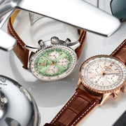  Shop Authentic Breitling Navitimer B01 Chronograph 41 White Dial Brown Leather Strap Watch for Men - AB0139211G1P1 - Luxxuri