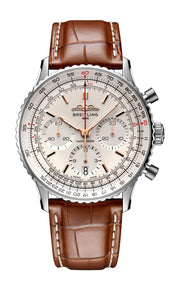  Shop Authentic Breitling Navitimer B01 Chronograph 41 White Dial Brown Leather Strap Watch for Men - AB0139211G1P1 - Luxxuri