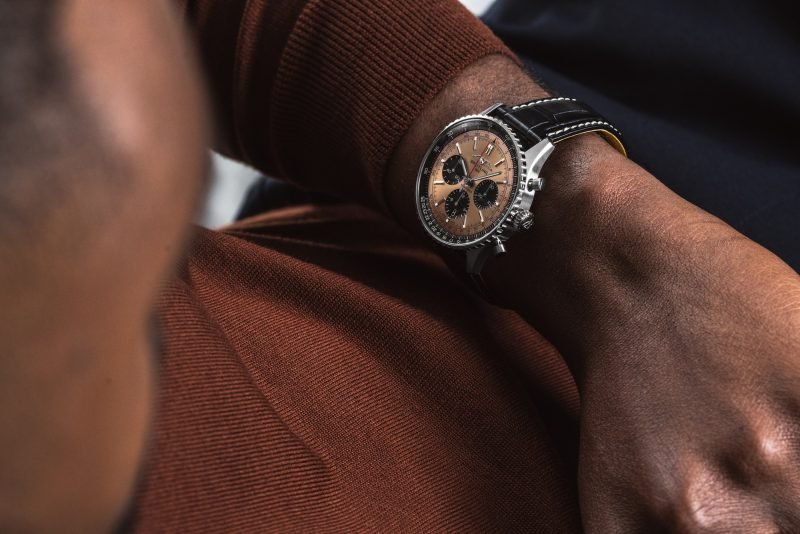  Shop Authentic Breitling Navitimer B01 Chronograph 43 Brown Dial Black Leather Strap Watch for Men - AB0138241K1P1 - Luxxuri