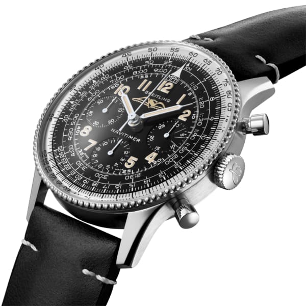  Shop Authentic Breitling Navitimer Ref. 806 1959 Re-Edition Black Dial Brown Leather Strap Watch for Men - AB0910371B1X1 - Luxxuri