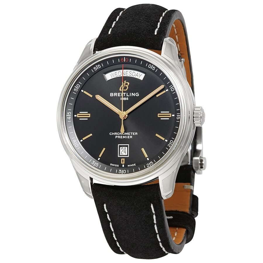  Shop Authentic Breitling Premier Automatic 40mm Day & Date Black Dial Black Strap Mens Watch - A45340241B1X1 - Luxxuri
