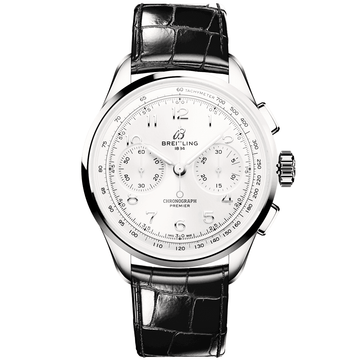  Shop Authentic Breitling Premier B09 Chronograph 40 White Dial Black Leather Strap Watch for Men - AB0930371G1P1 - Luxxuri