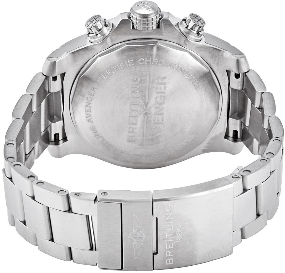  Shop Authentic Breitling Super Avenger Chronograph 48 Black Dial Silver Steel Strap Watch for Men - A13375101B1A1 - Luxxuri